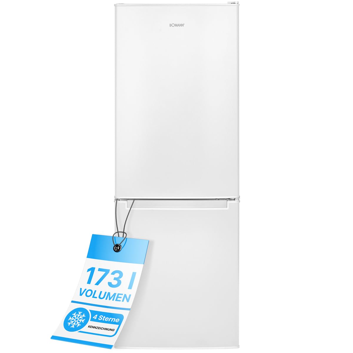 Bomann® Fridge with Freezer 143 cm High, Cool Freezer Combination 173 L with 3 Shelves and 3 Drawers, Door Hinge Changeable, Quiet Fridge Freezer Combination 40 dB, Refrigerator, KG 7331 inox