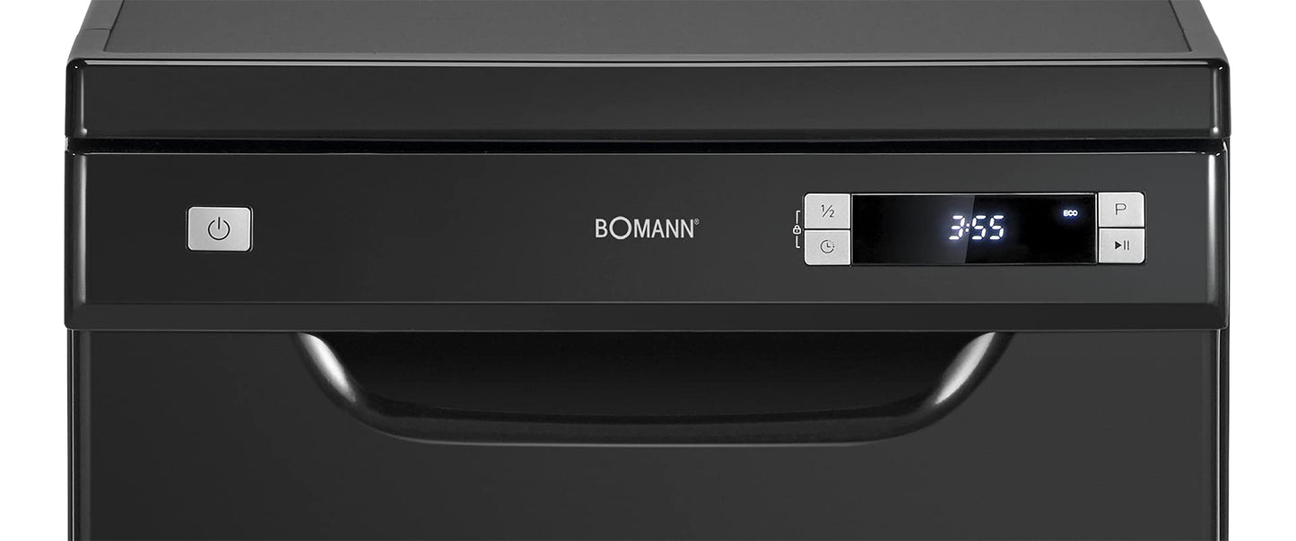 Bomann Dishwasher 45 cm, 10 Place Settings, Dishwasher Stand or Substructure, 7 Programmes & 2 Spray Levels, Dishwasher with Start Dial, Dishwasher Can Be Under-Assembled GSP 7418, Black