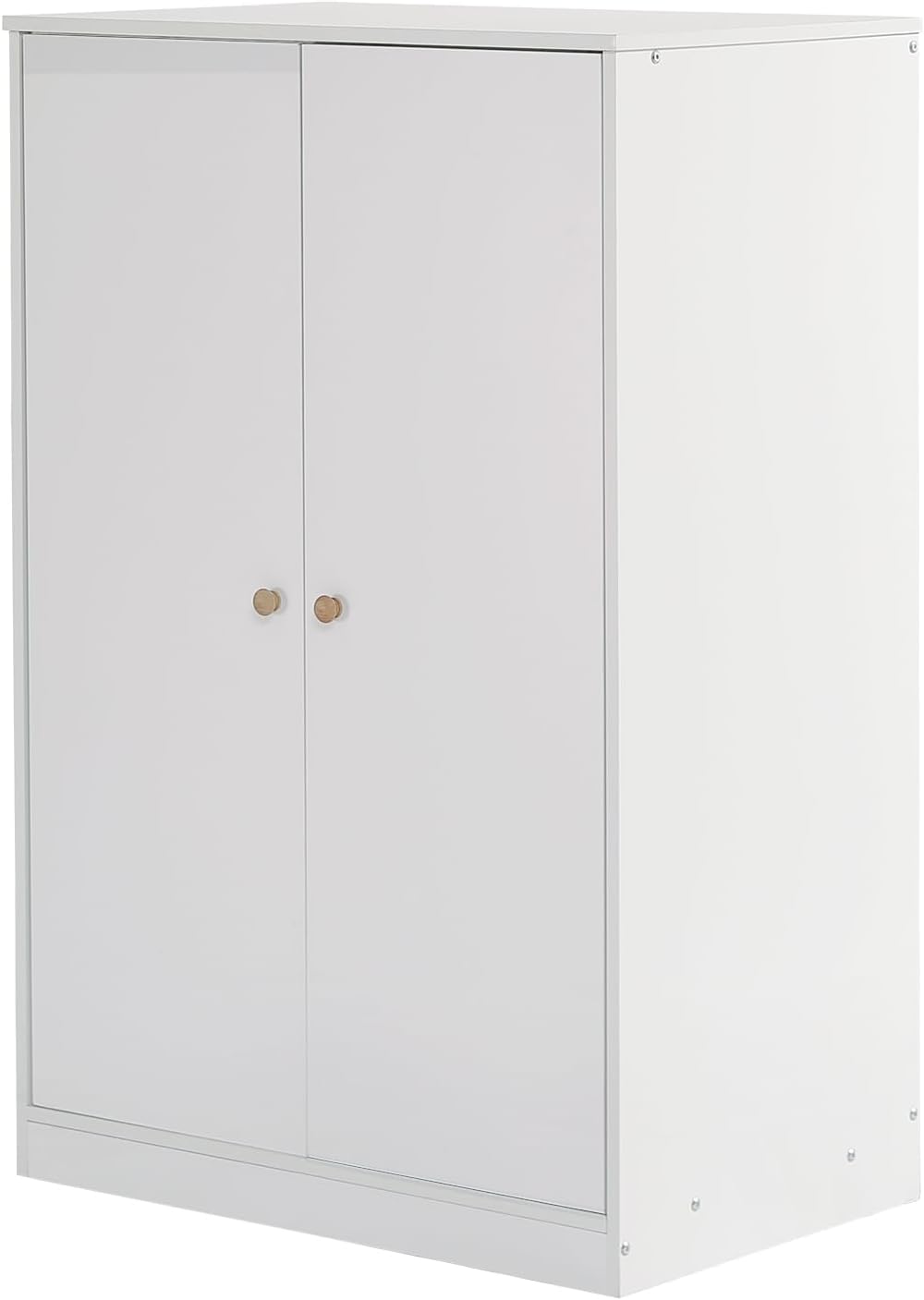Small Wardrobe with Rail 2 Door Wardrobe Bedroom Living Room Kids Wardrobe MDF White