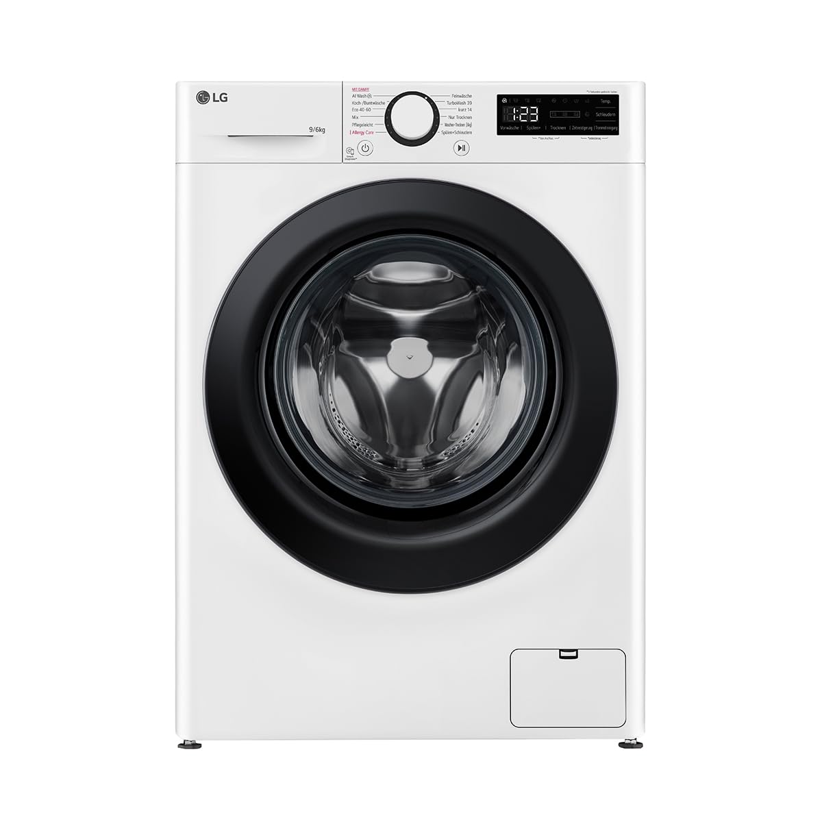 LG Electronics V7WD96H1A Washer Dryer with AI DD, 9 kg Wash, 6 kg Drying, 1400 rpm, Steam, TurboWash 360°, Feel-Good Drum, Wi-Fi Function, White
