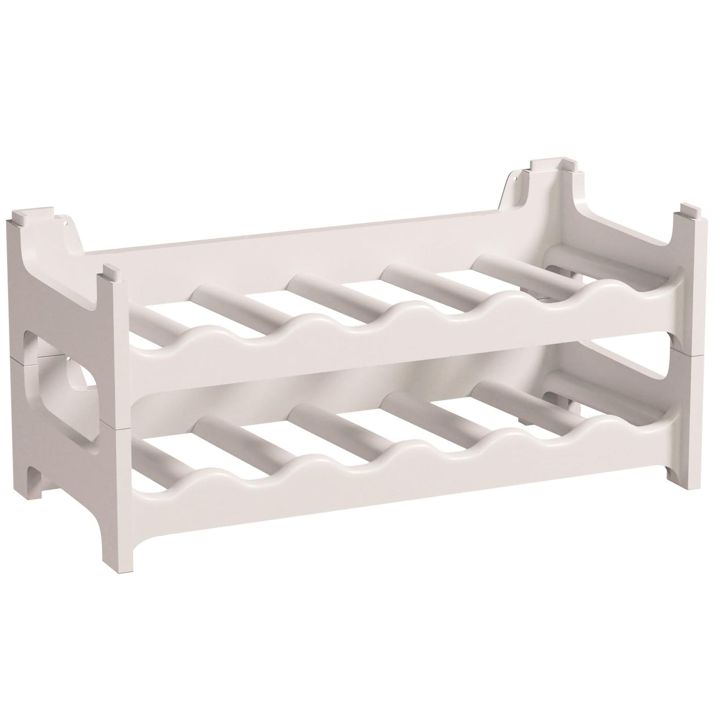 Artecsis Stackable Plastic Wine Rack for 48 Bottles, Sturdy Catering Quality Bottle Rack, Modular Expandable, Black