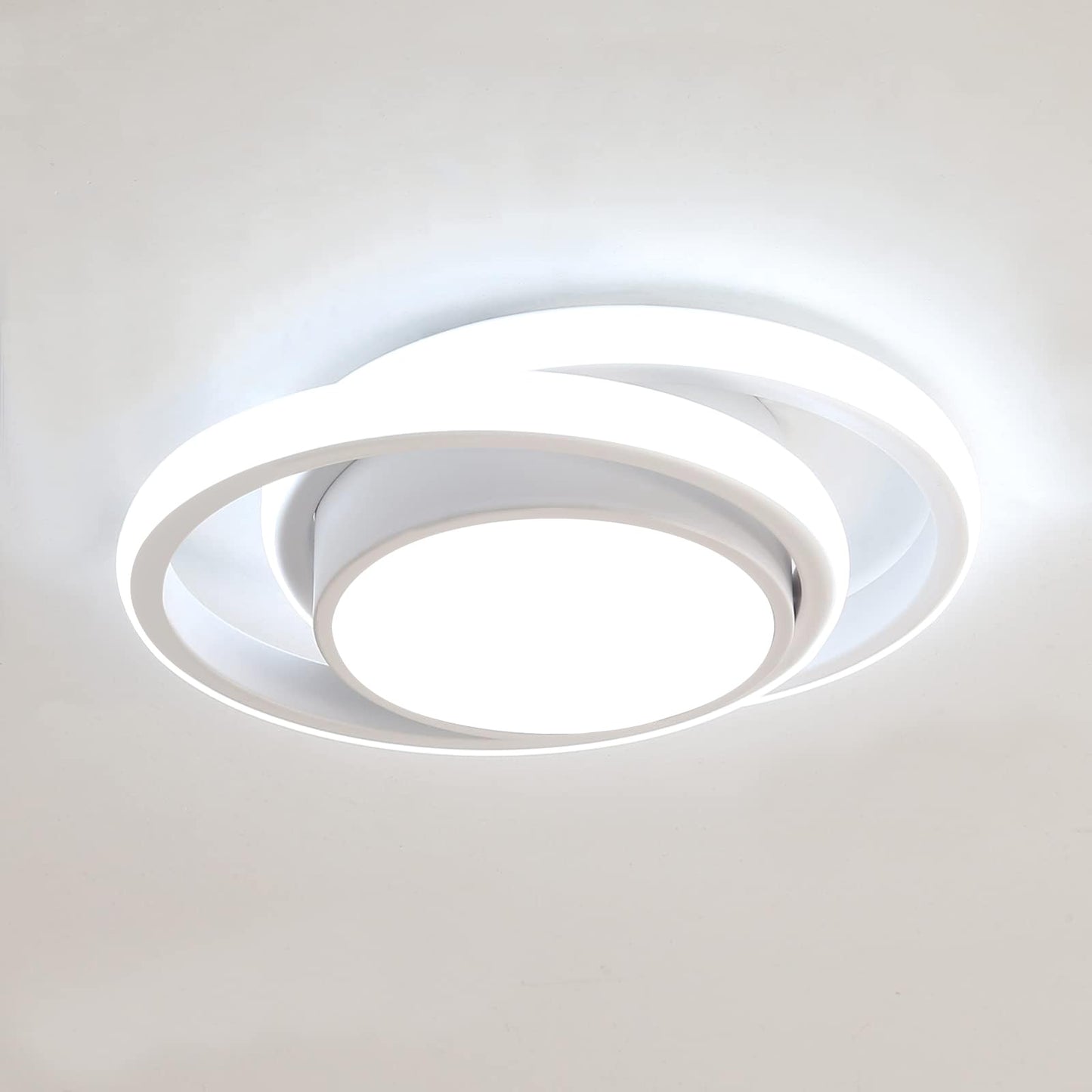 Comely LED Ceiling Lights, Pack of 2, 32 W, Round, 2350 lm, Modern, for Bedrooms, Bathrooms, Kitchens, Corridors, Balconies, 4500 K Neutral Light, Diameter 280 mm