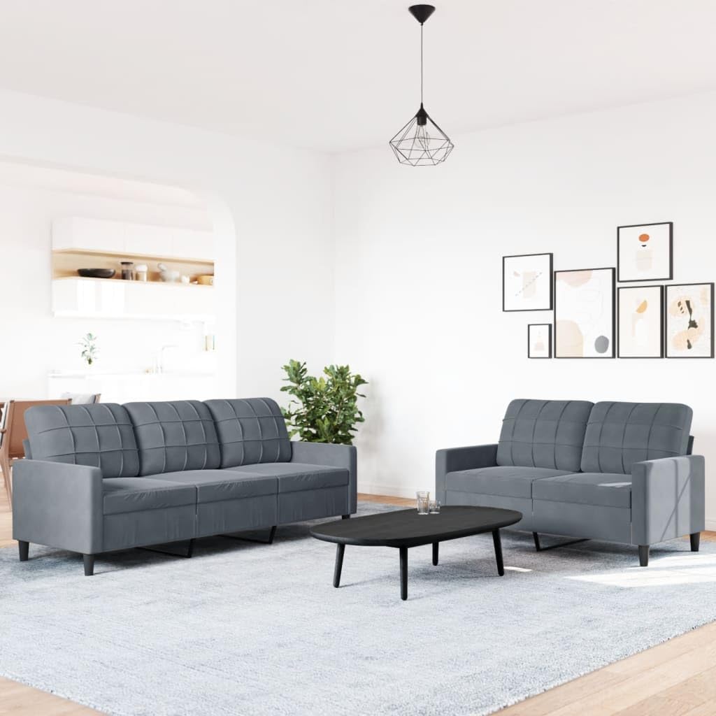 IKAYAA Sofa Set Dark Grey