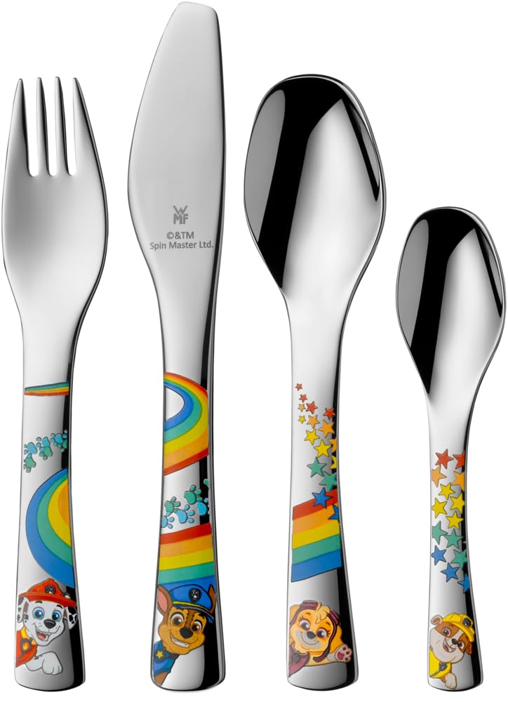 WMF Paw Patrol Children's Crockery Set 6 Pieces Children's Crockery with Children's Cutlery Stainless Steel from 3 Years Polished Cromargan Dishwasher Safe