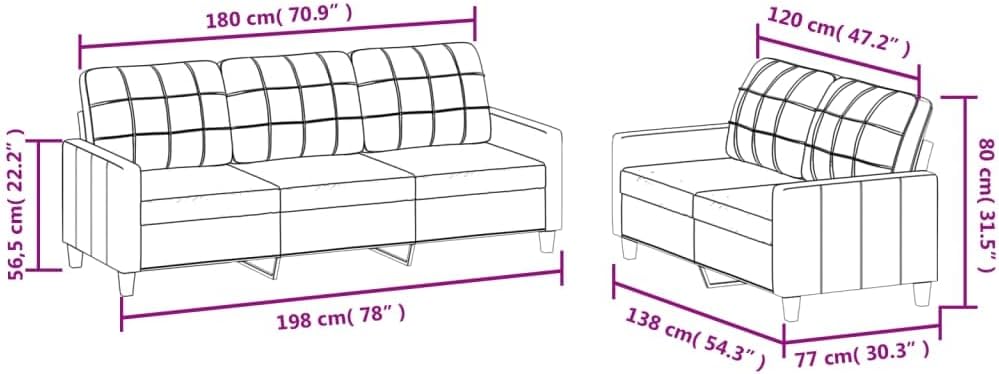 SECOLI Sofa Set Kunstleder