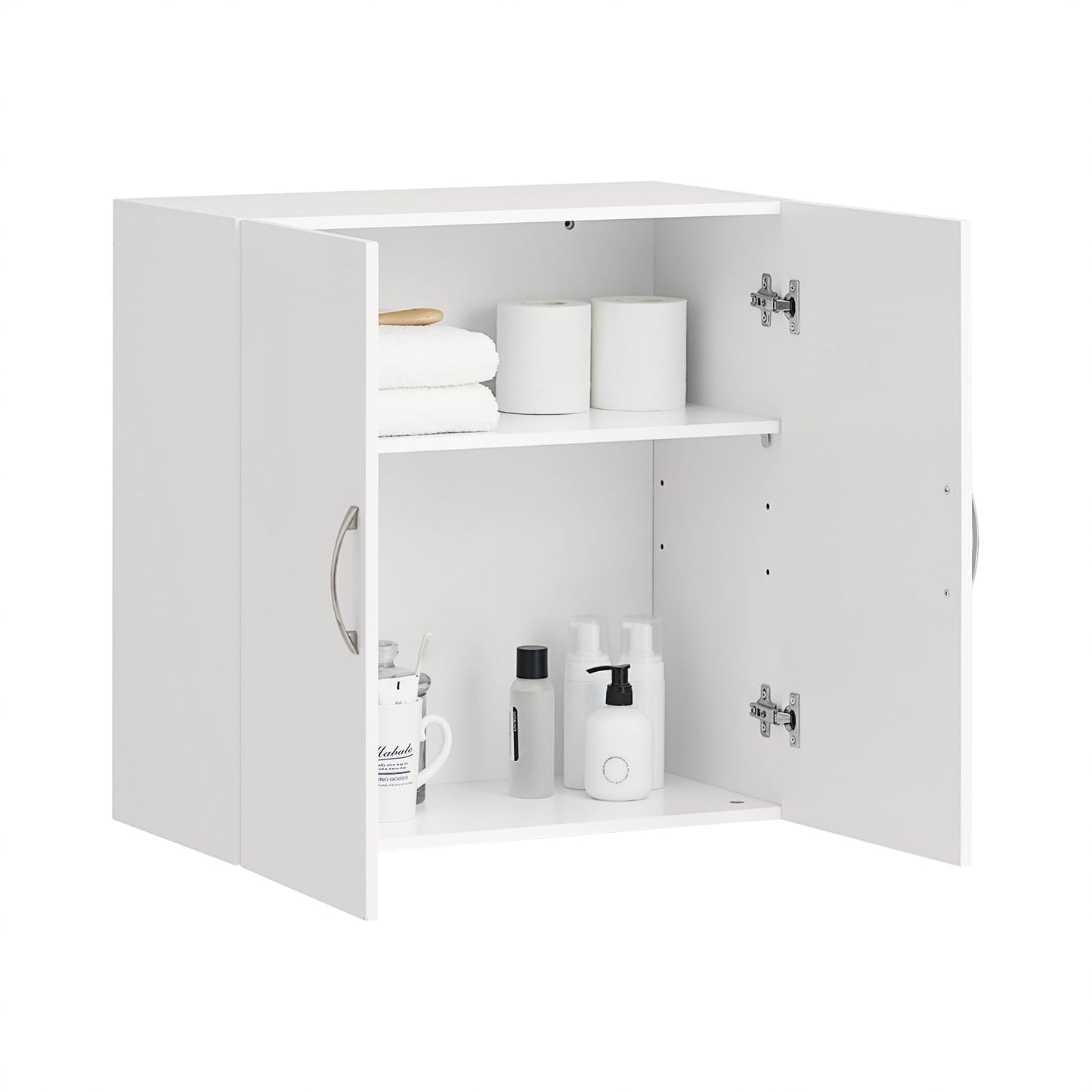 SoBuy® FRG231-W Wall Cupboard with Two Doors Bathroom Cupboard Kitchen Cabinet Medicine Cabinet White WHT Approx. 60 x 60 x 30 cm.