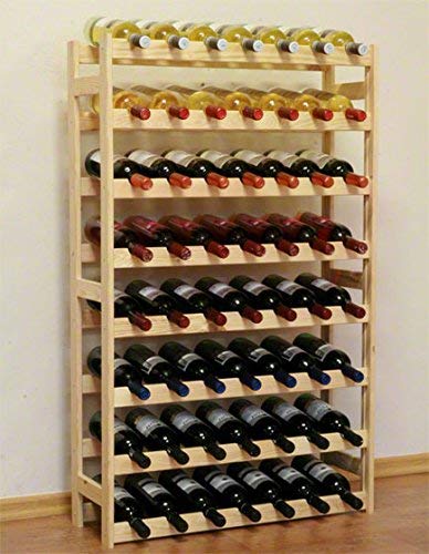 Untreated Wooden Wine Rack, 63.0 x 25.0 x 102.0 cm