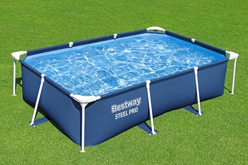 Bestway Steel Pro Frame Pool ohne Pumpe 259 x 170 x 61 cm, dunkelblau, eckig
