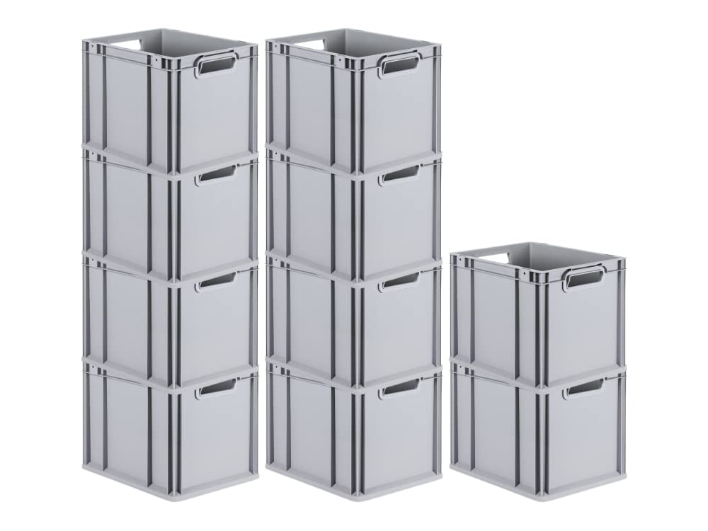 PROREGAL SuperSparSet 5 x Eurobox NextGen Economy | Closed Handles | H x W x D 17 x 30 x 40 cm | 16 Litres | Euro Container, Transport Box, Transport Container, Stacking Container