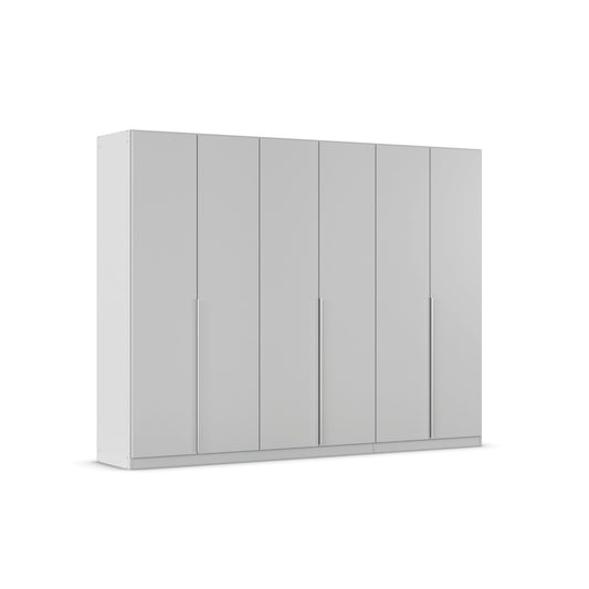 Rauch Möbel Alabama Hinged Door Wardrobe, White High Gloss / Grey, 2 Doors, Includes Basic Accessory Pack of 1 Clothes Rail and 1 Shelf, 91 x 210 x 54 cm (W x H x D)