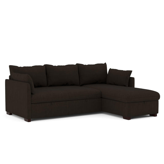 aquinos BUDWING Orlando Ecksofa mit Schlaffunktion Schlafsofa Bettfunktion Bettkasten Kleine 3 Sitzplätze Schenkelwahl Links oder rechts (graue Farbe)