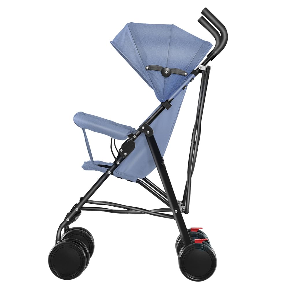 Kindersportwagen,Zusammenklappbarer Kinderwagen,leicht modern klein Buggy mit Liegeposition,Liegefunktion,Ultraleicht (nur 4.5 kg),ideal für Reisen,bis 60 kg (Blau, 45 x 67 x 100cm)