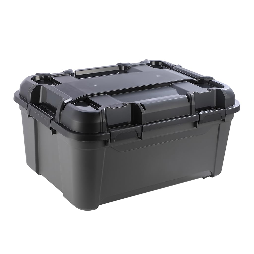 Kreher Storage Box Bunker Tough with Lid and Silicone Seal (IP65/IPX7). Made of Robust Plastic in Various Sizes. Ideal for Wet Rooms, Basements, Garages, Camping etc. (80L)