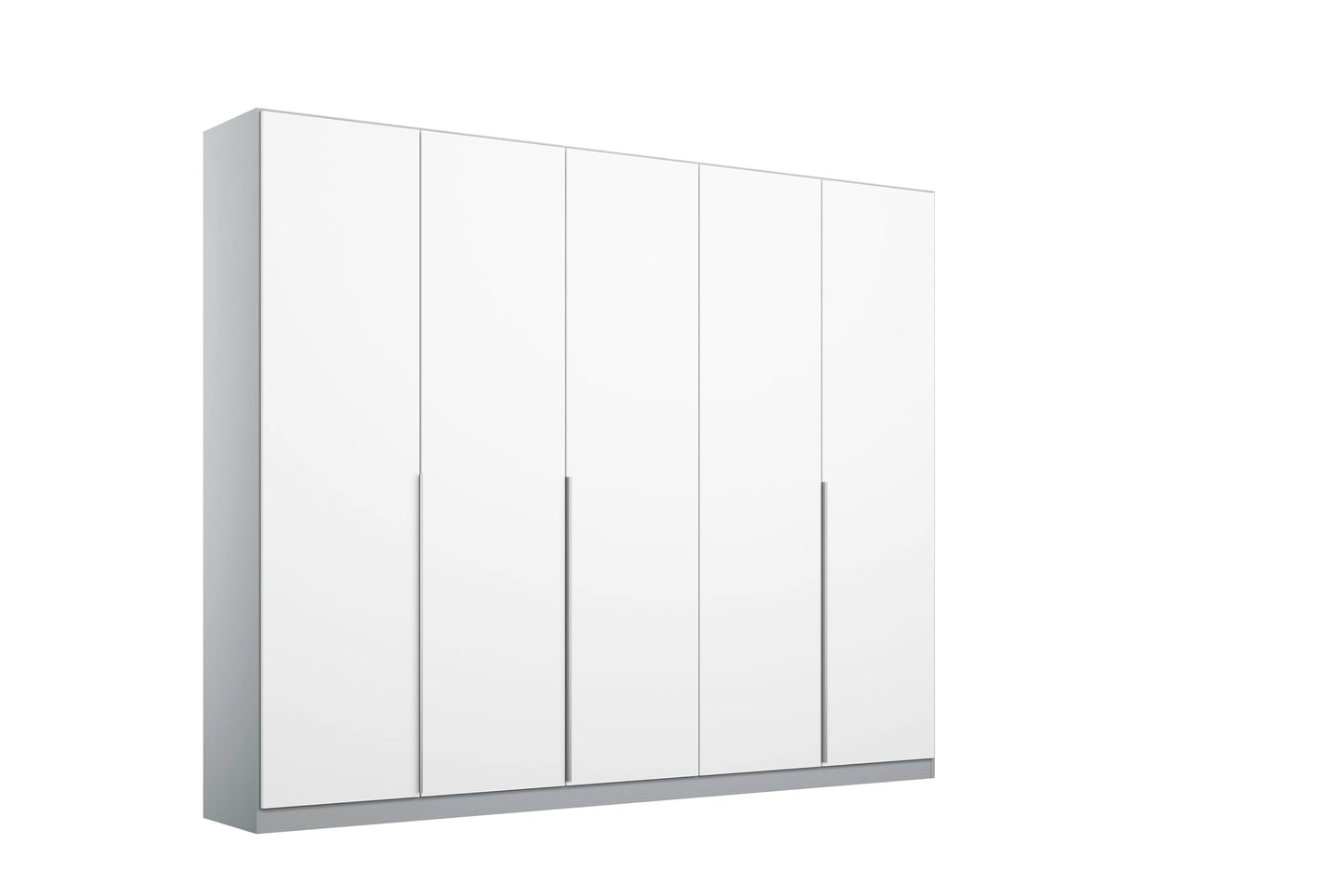 Rauch Möbel Alabama Hinged Door Wardrobe, White High Gloss / Grey, 2 Doors, Includes Basic Accessory Pack of 1 Clothes Rail and 1 Shelf, 91 x 210 x 54 cm (W x H x D)