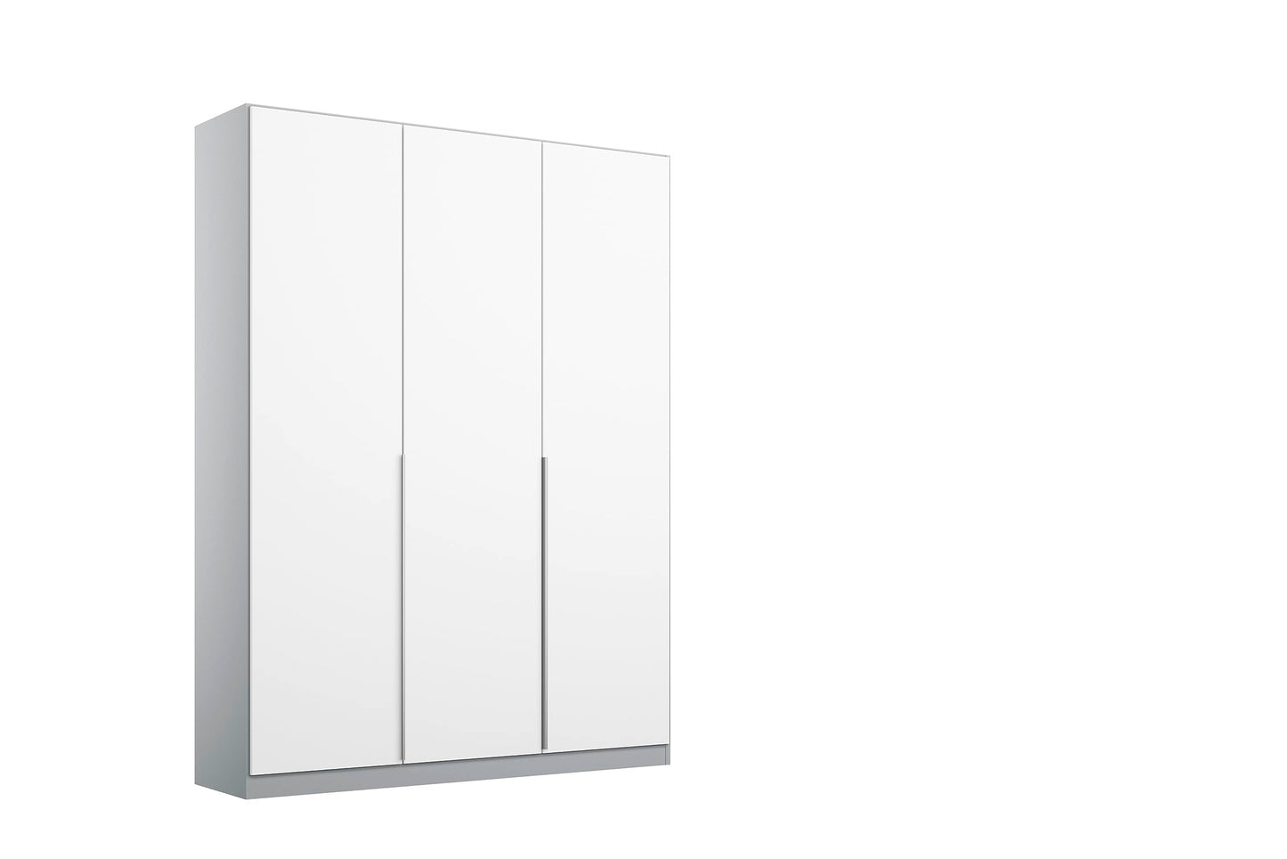 Rauch Möbel Alabama Hinged Door Wardrobe, White High Gloss / Grey, 2 Doors, Includes Basic Accessory Pack of 1 Clothes Rail and 1 Shelf, 91 x 210 x 54 cm (W x H x D)