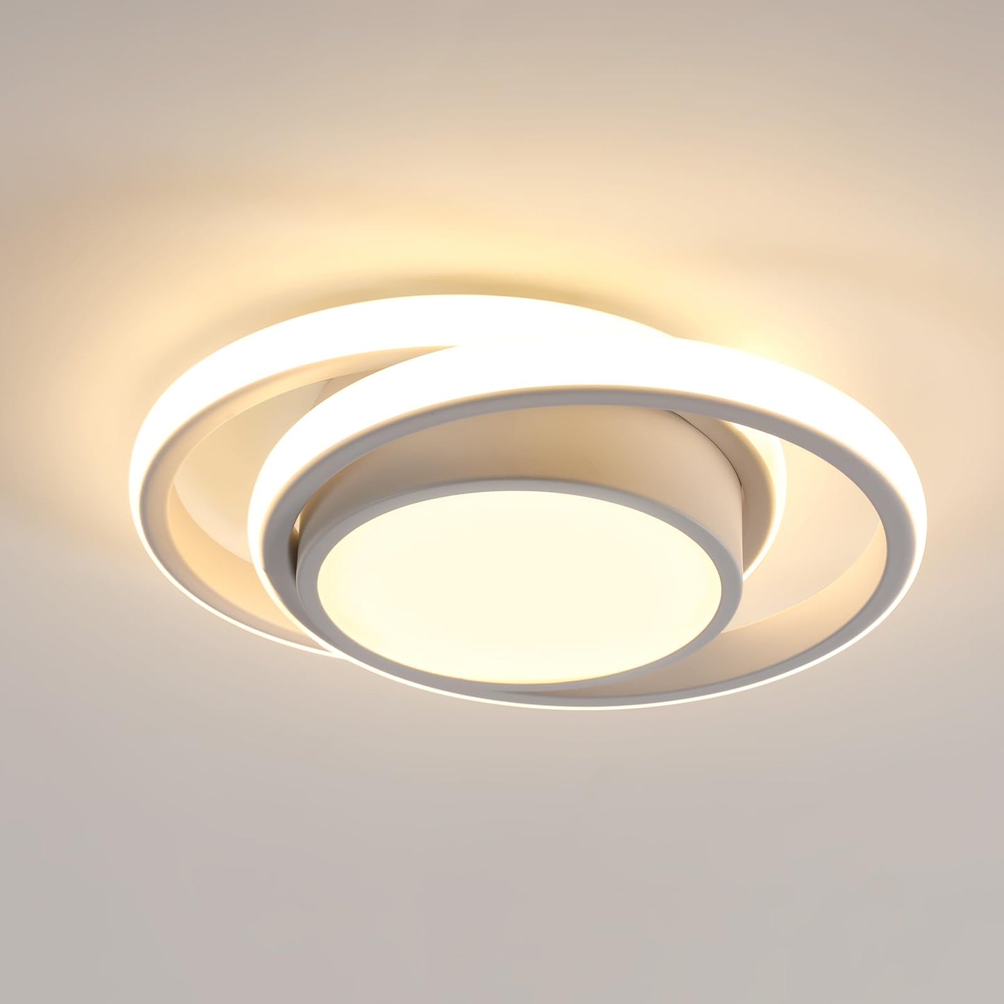 Comely LED Ceiling Lights, Pack of 2, 32 W, Round, 2350 lm, Modern, for Bedrooms, Bathrooms, Kitchens, Corridors, Balconies, 4500 K Neutral Light, Diameter 280 mm