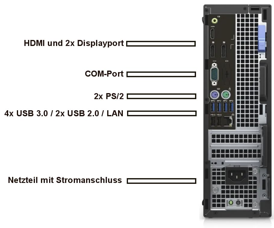 Business Office Multimedia Computer Intel i7 6700 8-Thread 4 GHz 32 GB DDR4 1 TB SSD WLAN DVD±RW USB3 Windows 11 Prof. 64 7460
