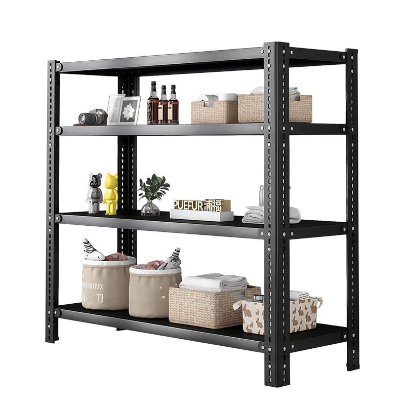 Screw Shelf Storage Rack Black 1080 kg Total Load 80 x 30 x 180 cm 6 Shelves (180 kg Base) Metal Stable