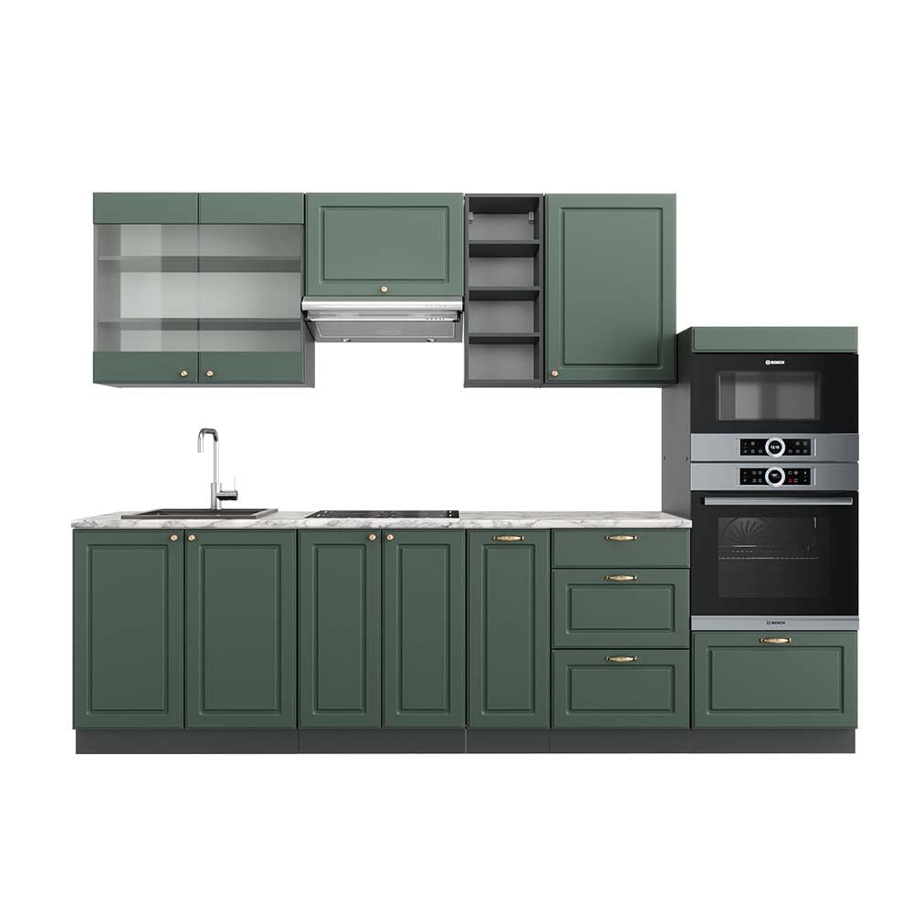 Vicco Kitchen Unit Fame-Line Goldkraft Oak / Anthracite 280 cm without Worktop