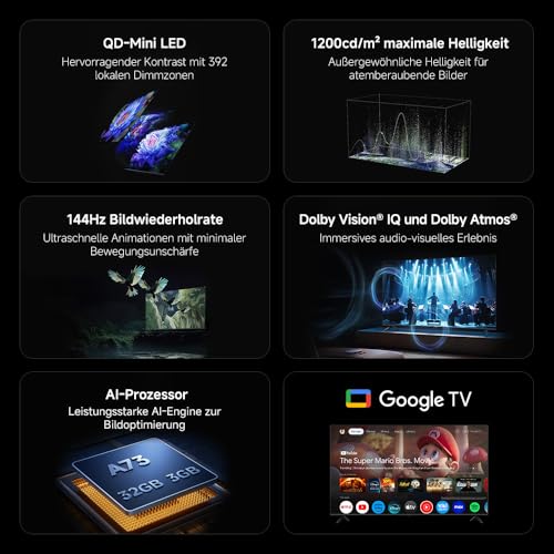 XIAOMI TV S Mini 55 2025, MiniLED, QLED, 55 Inch, Local Dimming, 1200nit