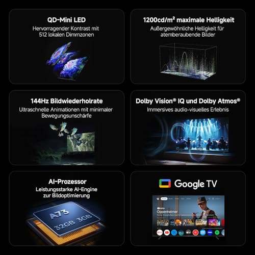 XIAOMI TV S Mini 55 2025, MiniLED, QLED, 55 Inch, Local Dimming, 1200nit