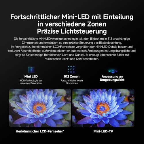 XIAOMI TV S Mini 55 2025, MiniLED, QLED, 55 Inch, Local Dimming, 1200nit