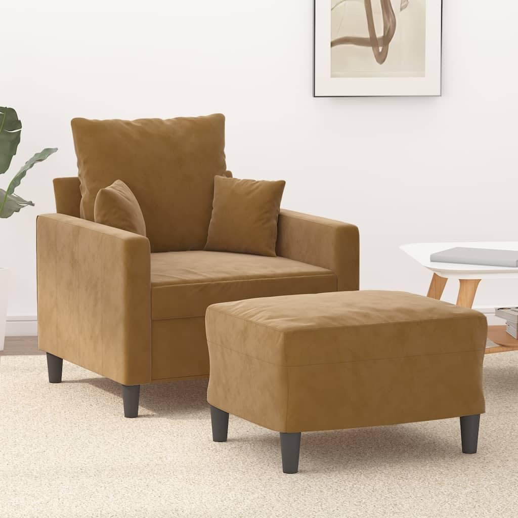 Willood 3-TLG. Sofagarnitur mit Kissen Dunkelgrau Samt,Sofa geeignet für Wohnzimmer, Sofa Set, mit Armlehnen und Kissen