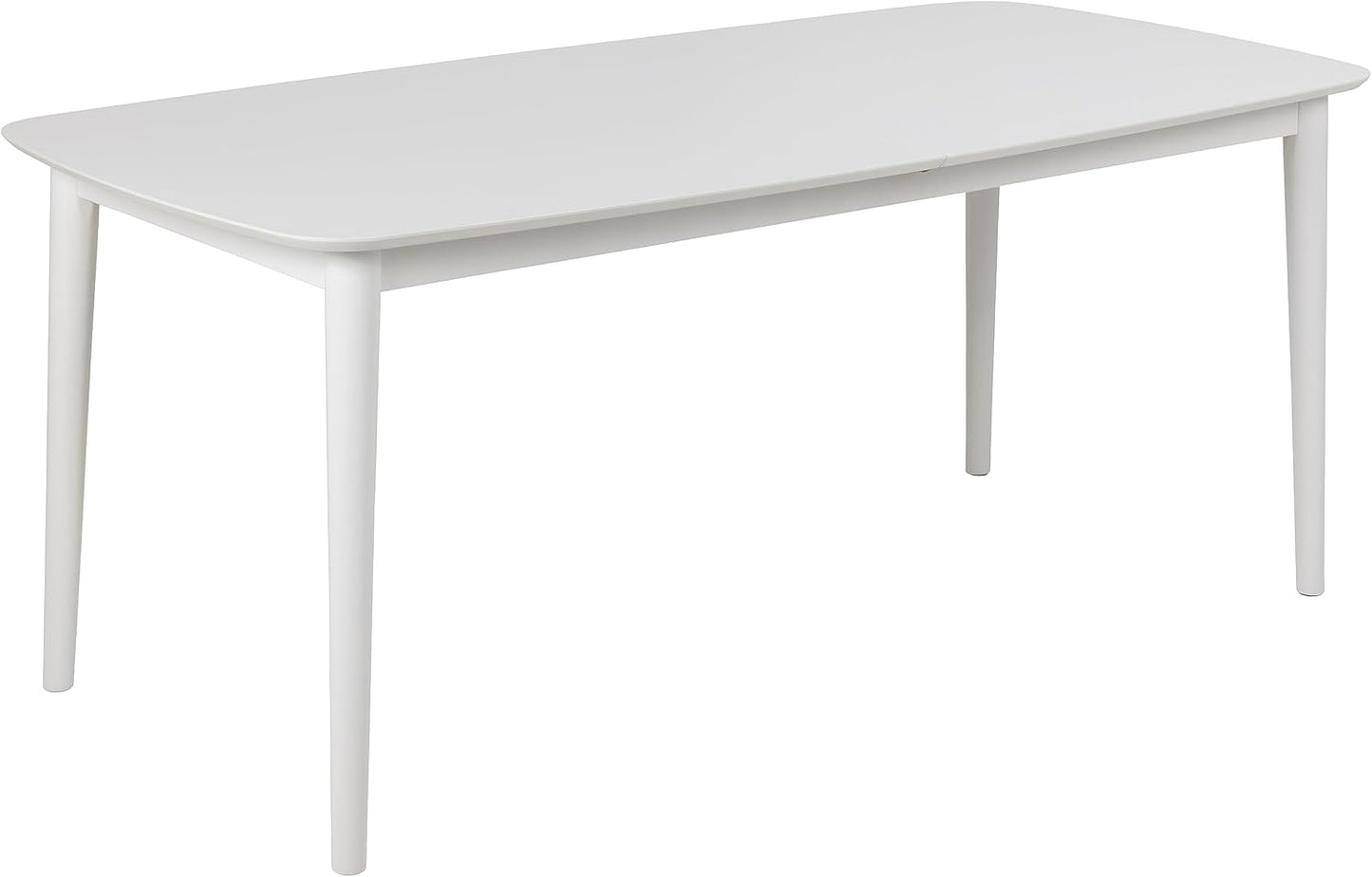 AC Design Furniture Monty Extendable Dining Table for 6 Seater Rectangular Table Top in White Round Legs Kitchen Table with Pull-Out Top W 180 x H 75 x D 90 cm