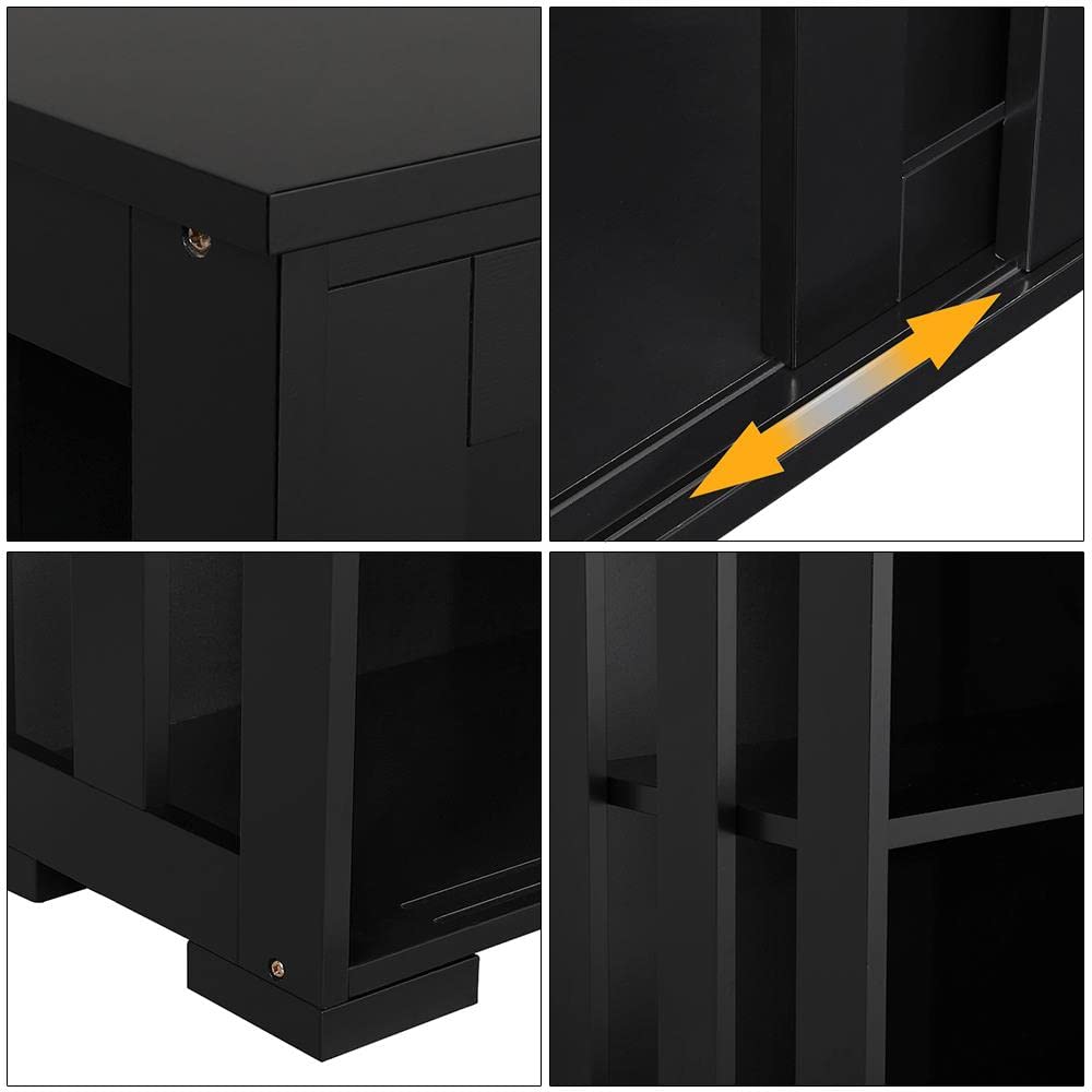 Yaheetech Kitchen Cabinet Storage Cabinet with Storage Space and Sliding Doors Console Table Sideboard Wooden Kitchen Chest of Drawers Freestanding Cabinet Buffet Cabinet Side Cabinet Kitchen