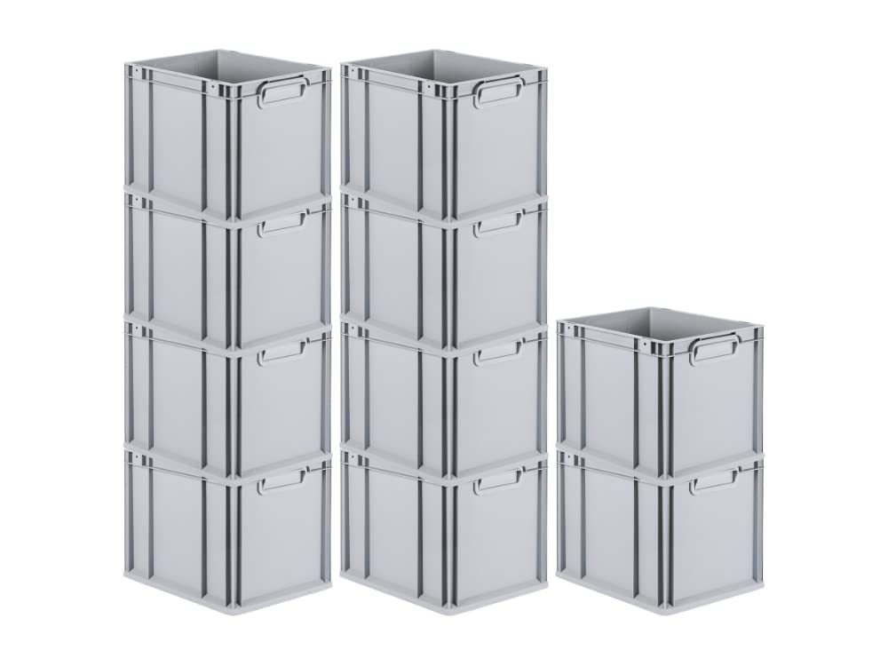 PROREGAL SuperSparSet 5 x Eurobox NextGen Economy | Closed Handles | H x W x D 17 x 30 x 40 cm | 16 Litres | Euro Container, Transport Box, Transport Container, Stacking Container