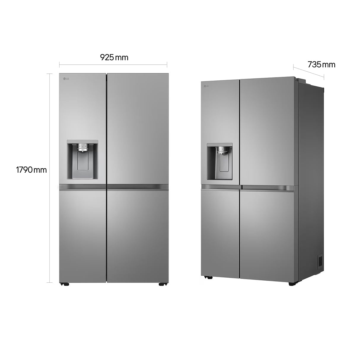 LG GSLC40PYPE Side-by-Side Kühlschrank ǀ Smart Inverter Compressor ǀ Eis- und Wasserspenderǀ Total No Frost Technologie ǀ EEK E ǀ 638 L