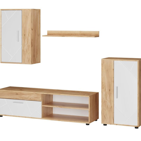 Vicco Berno TV Wall Unit Beige / Anthracite Set of 4