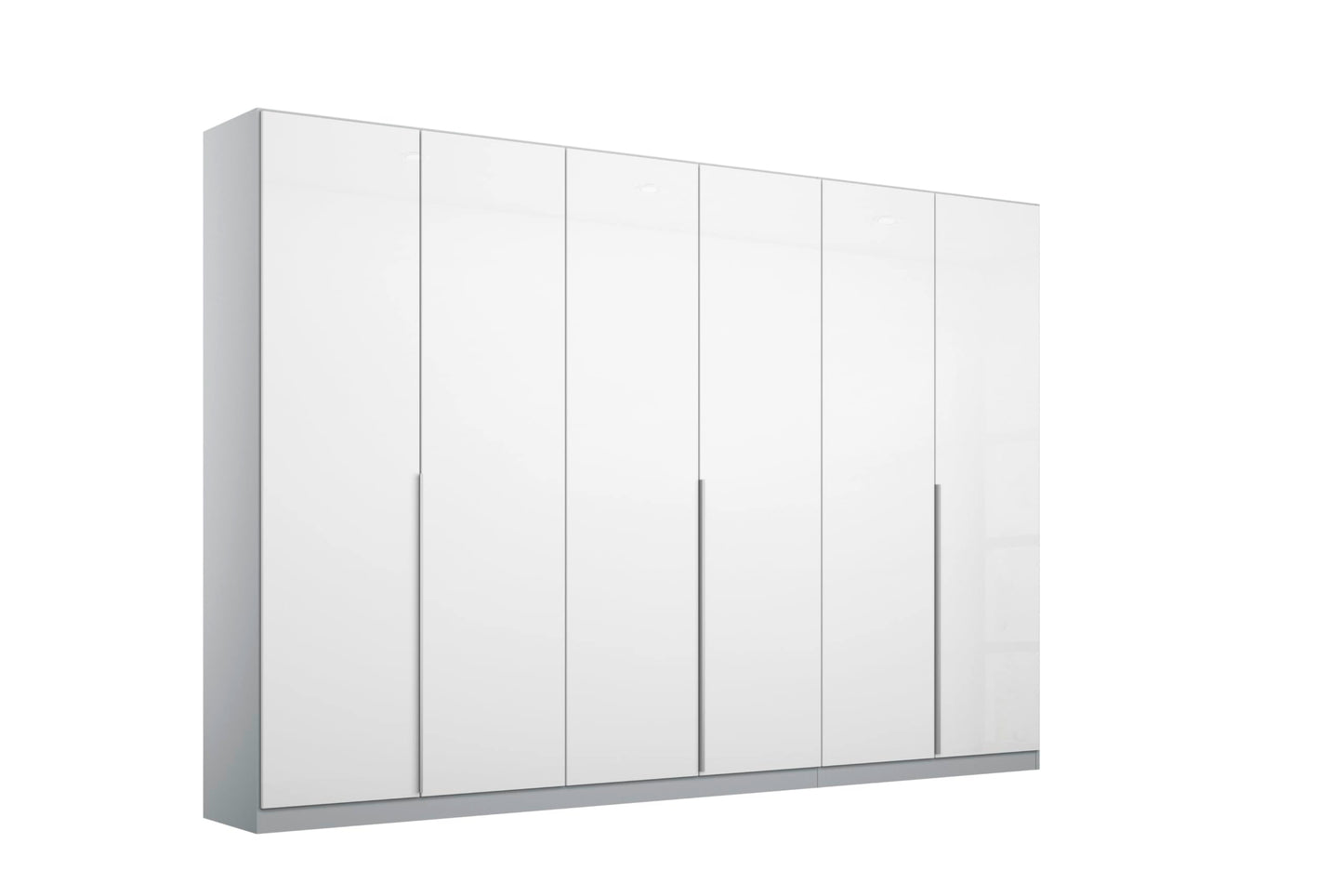Rauch Möbel Alabama Hinged Door Wardrobe, White High Gloss / Grey, 2 Doors, Includes Basic Accessory Pack of 1 Clothes Rail and 1 Shelf, 91 x 210 x 54 cm (W x H x D)