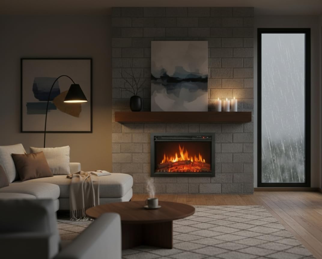 Chemin 'Arte 118 Oxford Insert Electric Fireplace, 2000W, Black, 61 x 18 x 44 cm