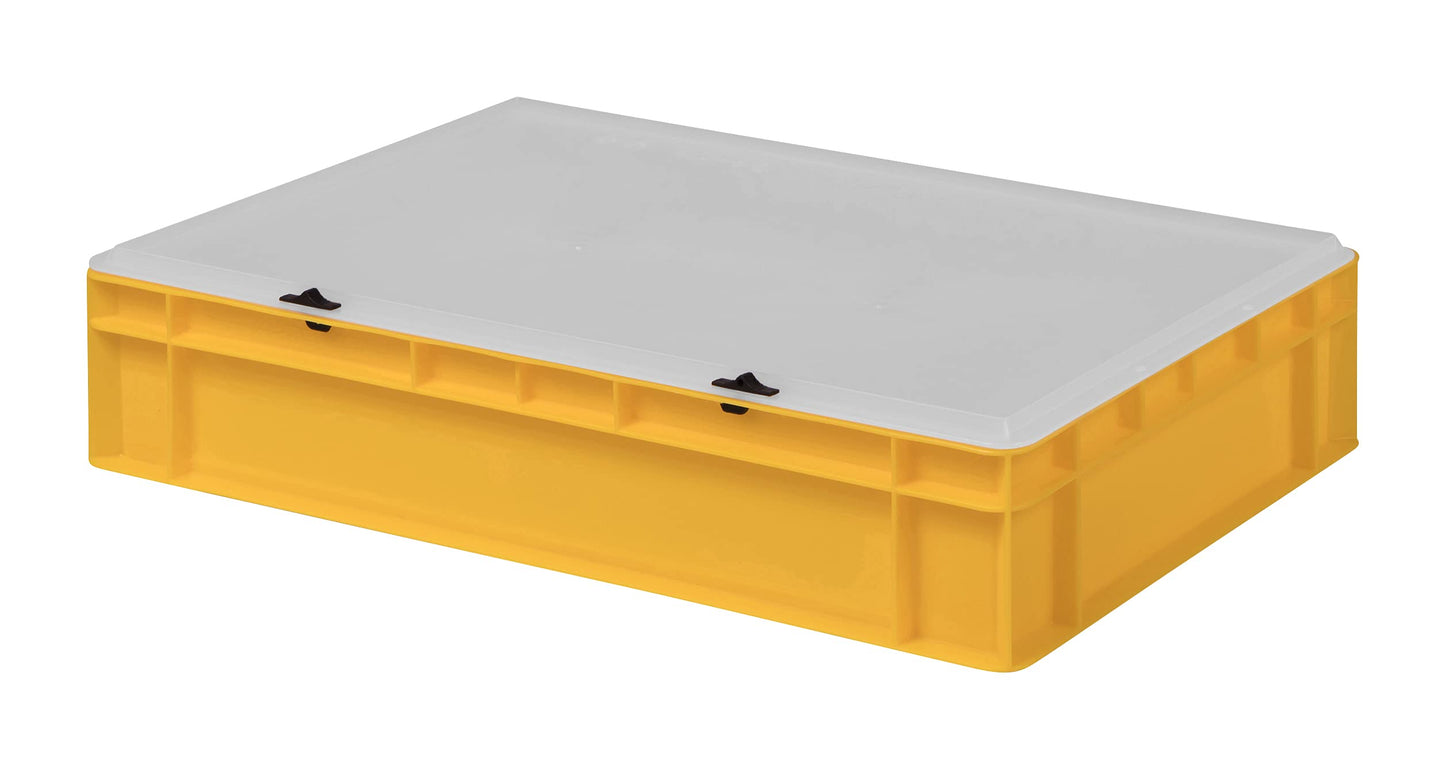 Design Eurobox Stacking Box Storage Container Plastic Box in 5 Colours and 16 Sizes with Transparent Lid (Matte) (Grey, 60 x 40 x 33 cm)