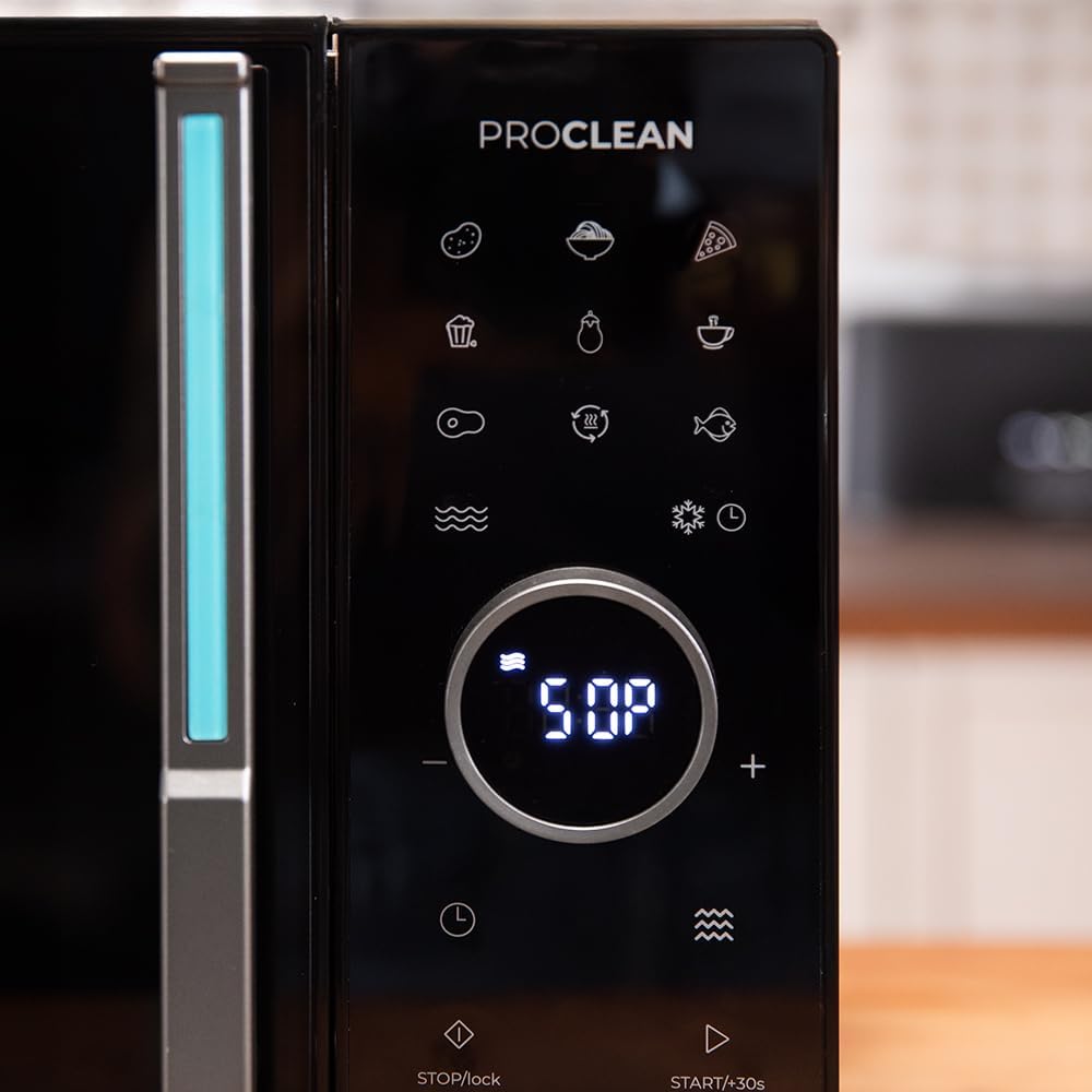 Cecotec Proclean 6120 Touch Screen Microwave with Grill, 23 L, 800 W and 1000 W, Digital, Even Cooking, 5 Power Levels, Defrost Function, Timer 60 Minutes, Turntable 285 mm