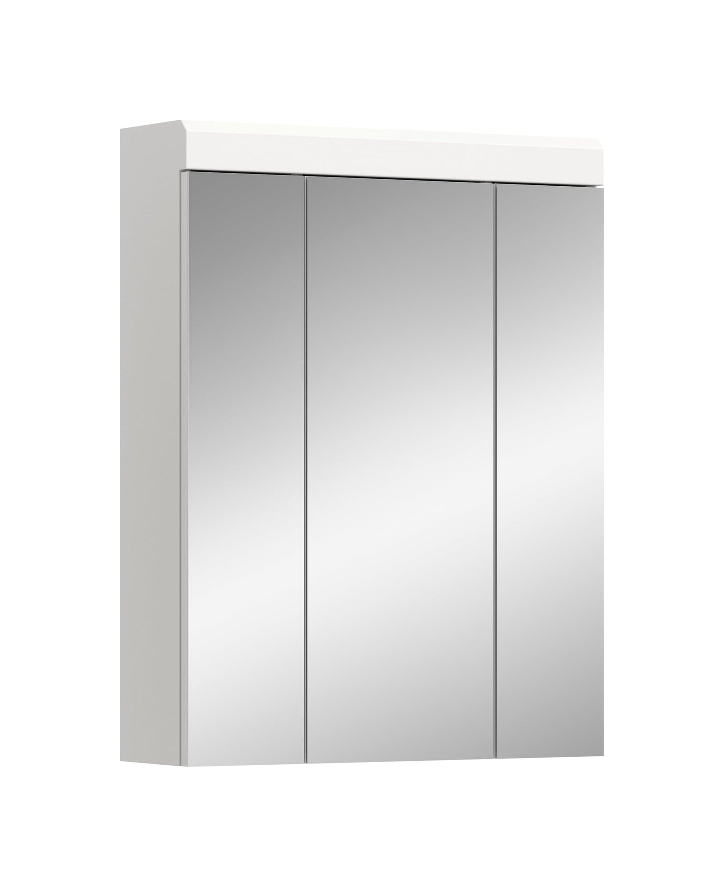 Badezimmer Scout X06B2723 Wall-Mounted Cupboard Wide Cabinet in Front White High Gloss Body Smoke Silver Nb. Approx. 74 x 79 x 24 cm