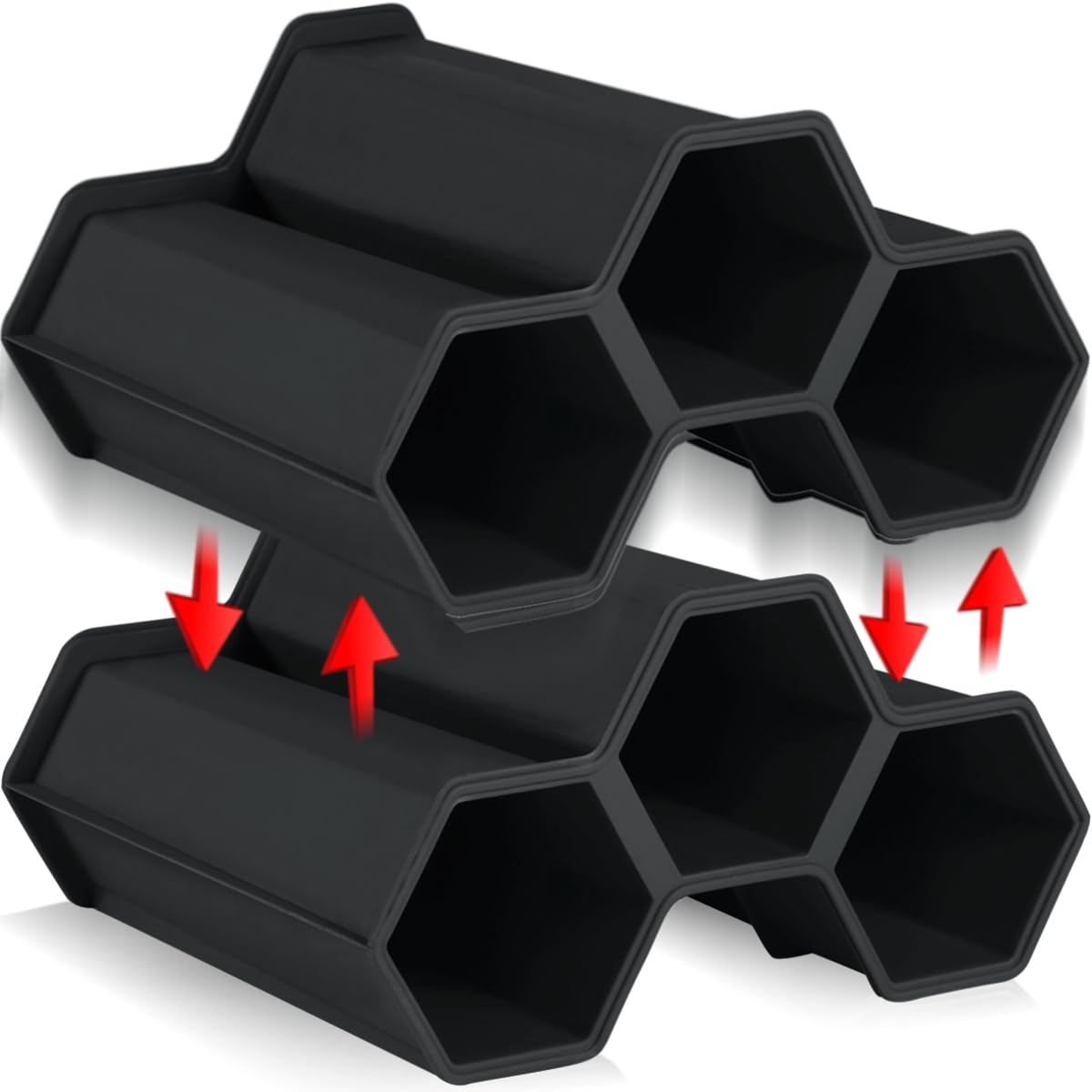 Stimo Wine Rack for 12 Bottles Stackable Bottle Rack Plastic Drinks Rack Expandable (4)