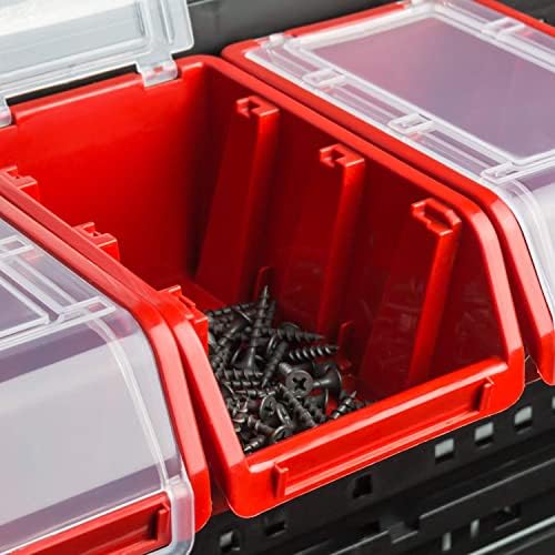 Wall Shelf with 40 Boxes with Lids, 80 x 80 cm, Stacking Boxes, Storage Bins, Storage System