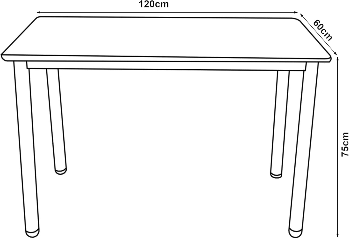 [en.casa] Tammela Dining Table for 4 People 120 x 60 cm Rectangular Table Top Steel Legs Oak Look