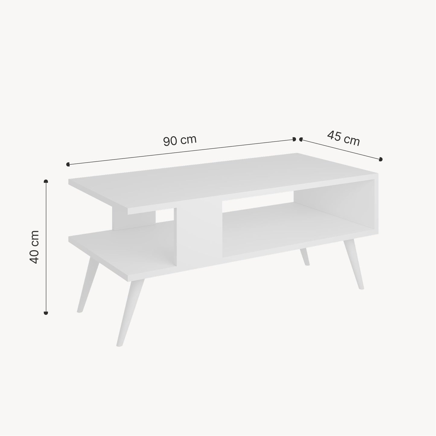 [en.casa] Lycksele Coffee Table Living Room Table with Storage Space Rectangular Black Marble Look White with Lower Shelf Sofa Table