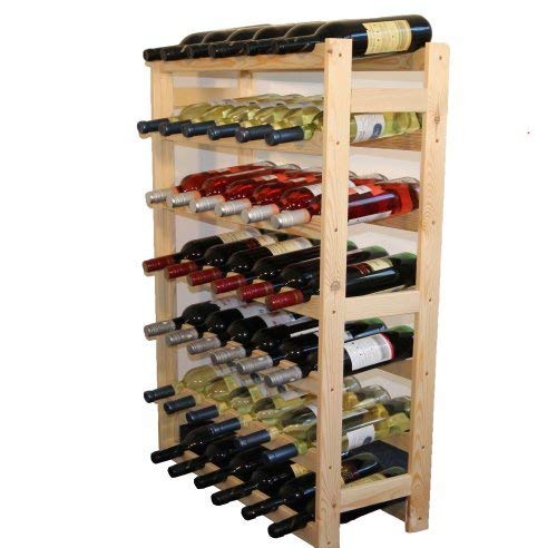 Untreated Wooden Wine Rack, 63.0 x 25.0 x 102.0 cm