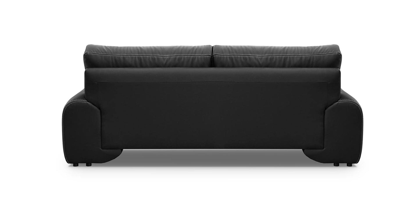 Mars Meble Big-Sofa OME_321 Omega Upholstered Set 3+2+1 Sofa Living Room Sofa Set 3-Piece Couch (Black), 225 x 98 x 88 cm, 185 x 98 x 88 cm, 128 x 98 x 88 cm