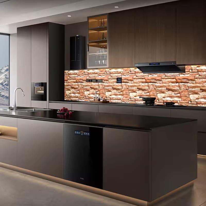 Luxury and Self-Adhesive Kitchen Back Wall - Simple and Stylish Wall Panels (High Gloss Marble White/Grey, 300 cm x 60 cm x 0.2 cm)