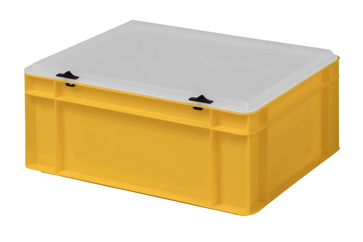 Design Eurobox Stacking Box Storage Container Plastic Box in 5 Colours and 16 Sizes with Transparent Lid (Matte) (Grey, 60 x 40 x 33 cm)
