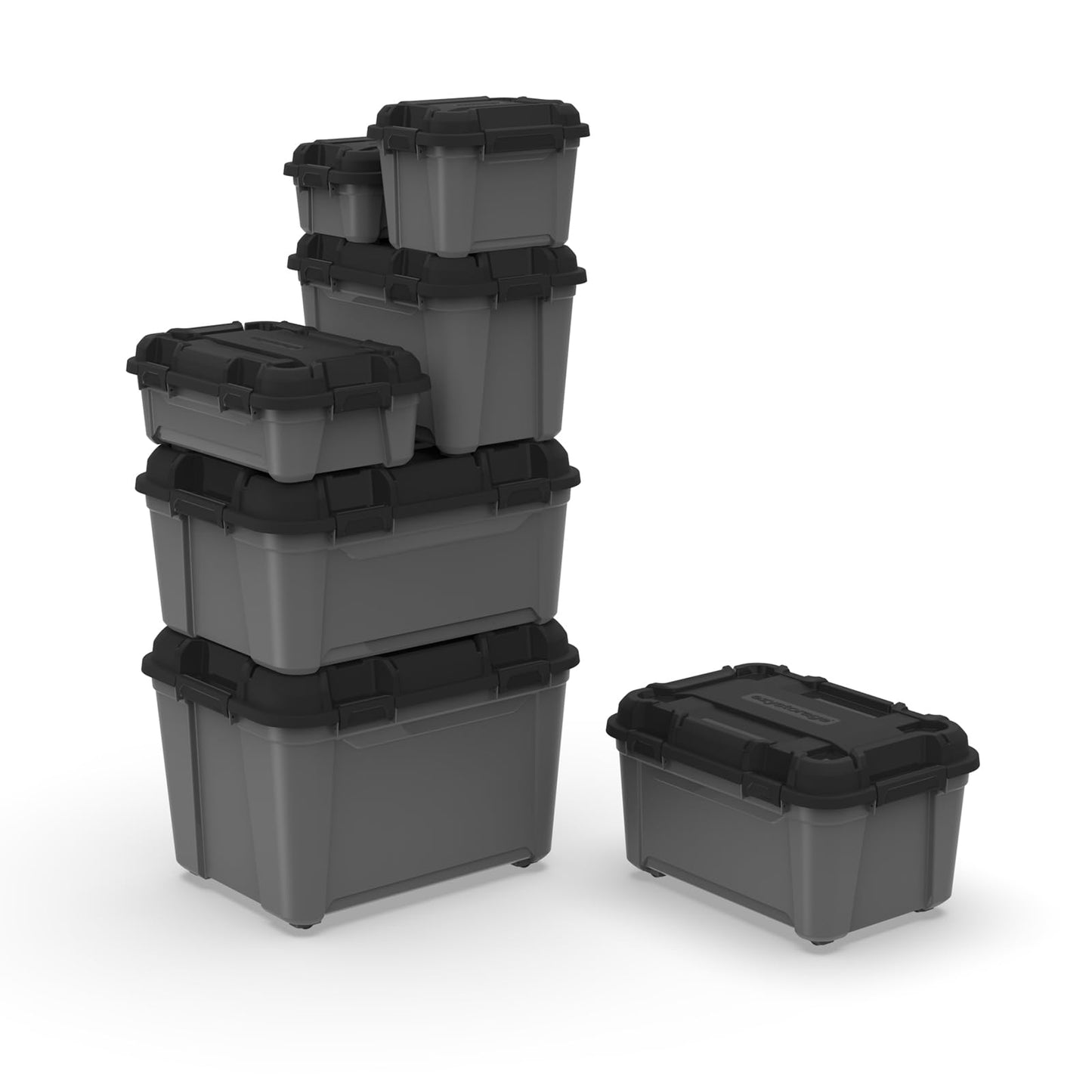 Kreher Storage Box Bunker Tough with Lid and Silicone Seal (IP65/IPX7). Made of Robust Plastic in Various Sizes. Ideal for Wet Rooms, Basements, Garages, Camping etc. (80L)