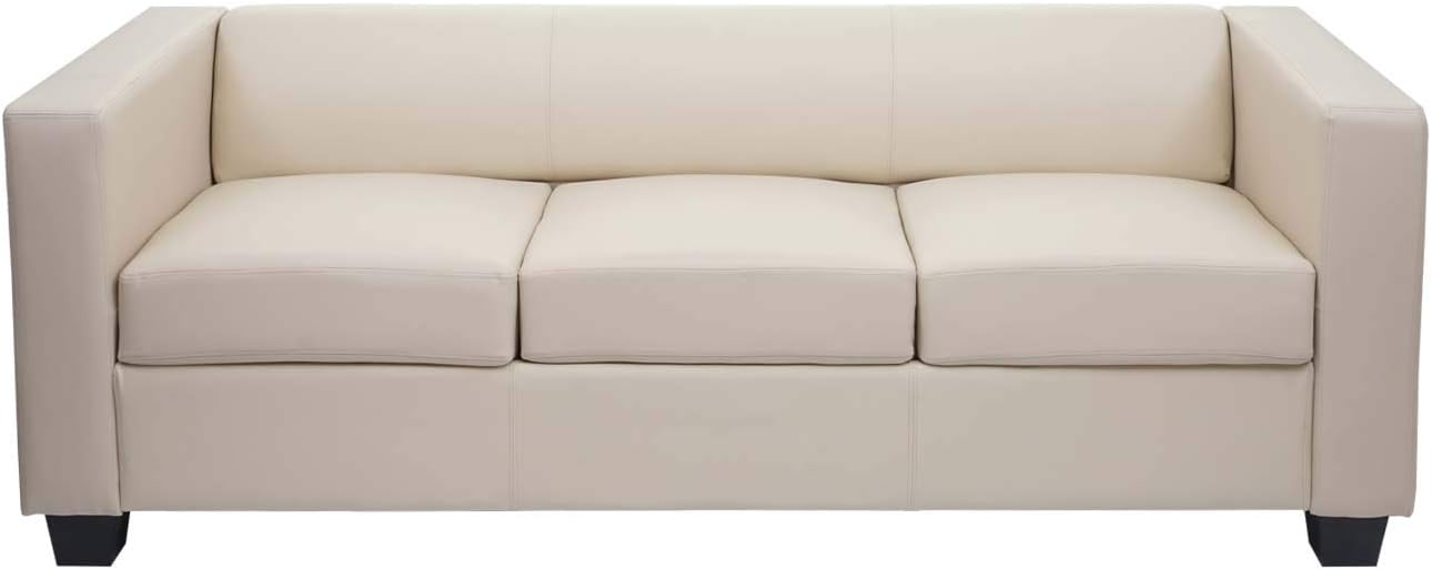 Mendler 3-2-1 Sofagarnitur Couchgarnitur Loungesofa Lille - Leder, Creme