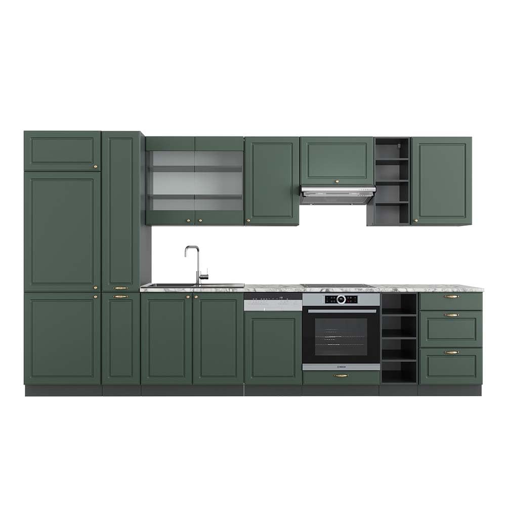 Vicco Kitchen Unit Fame-Line Goldkraft Oak / Anthracite 355 cm without Worktop