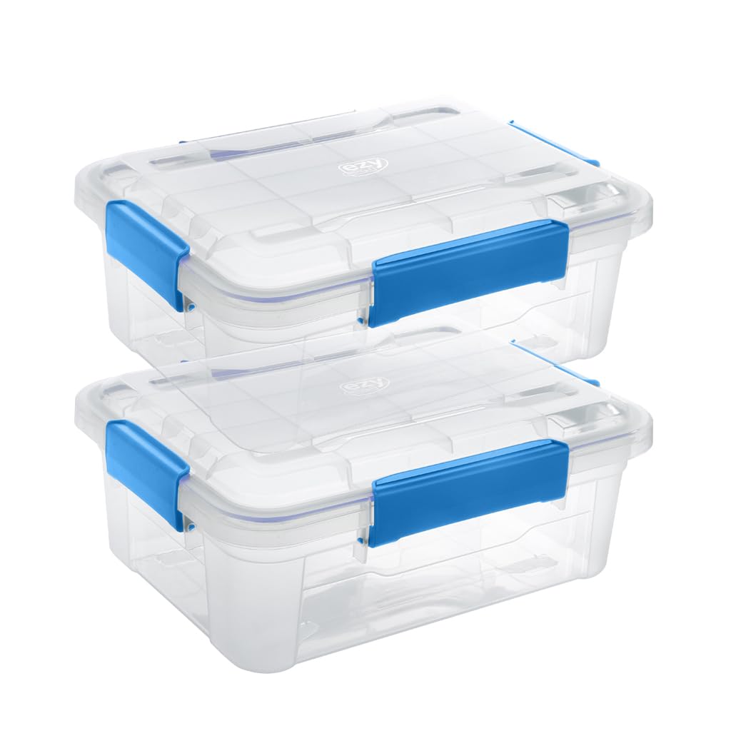 Kreher® Waterproof Storage Box with Lid and Silicone Seal (IP67) Made of Durable Plastic in Various Sizes. Ideal for Wet Rooms, Basements, Garages, Camping etc. (2.50 Litres)