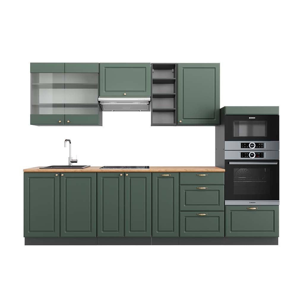 Vicco Kitchen Unit Fame-Line Goldkraft Oak / Anthracite 280 cm without Worktop